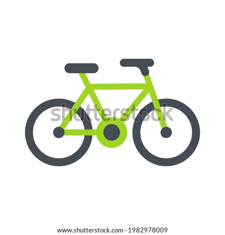 Bicycle icon. Green bike that reduces energy consumption Environmental protection concept