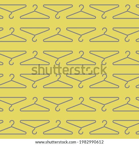 Seamless pattern with clothes hangers. Simple minimalistic endless background. Backdrop for your design. Vector illustration