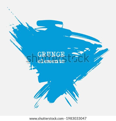 vector splats splashes and blobs of blue ink paint in different shapes drips isolated on white