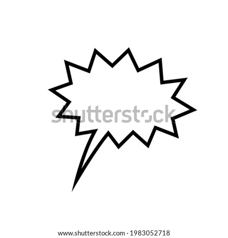 Yelling speech bubble outline icon. Clipart image isolated on white background