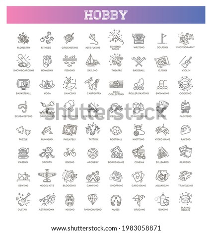Line icons set in modern line icon style for ui, ux, web, app design Royalty-Free Stock Photo #1983058871
