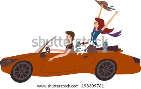 The view of couple in the car 