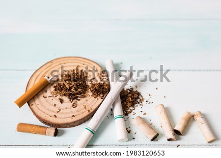 Drugs destroying family concept. Quit smoking for life on World no Tobacco day concept. World no tobacco day.