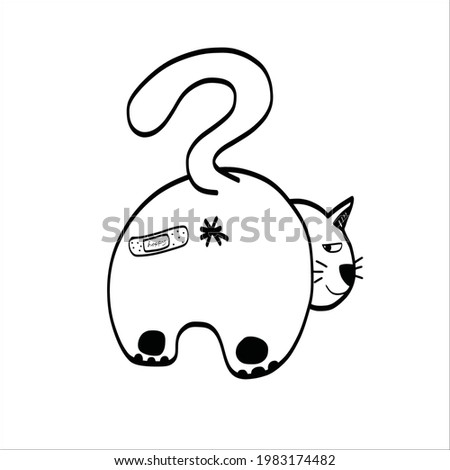 Cat Butt Coloring page for Cat Lovers