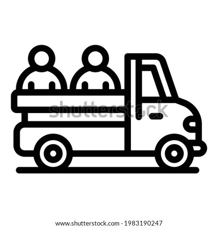 Car people evacuation icon. Outline Car people evacuation vector icon for web design isolated on white background