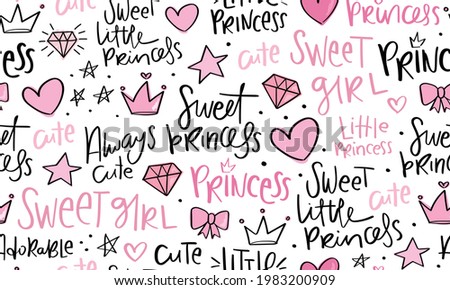 Princess seamless repeating pattern texture background design