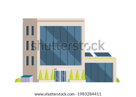 Vector icon set or infographic elements representing low poly office buildings for city illustration