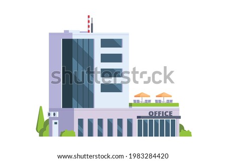 Vector icon set or infographic elements representing low poly office buildings for city illustration Royalty-Free Stock Photo #1983284420