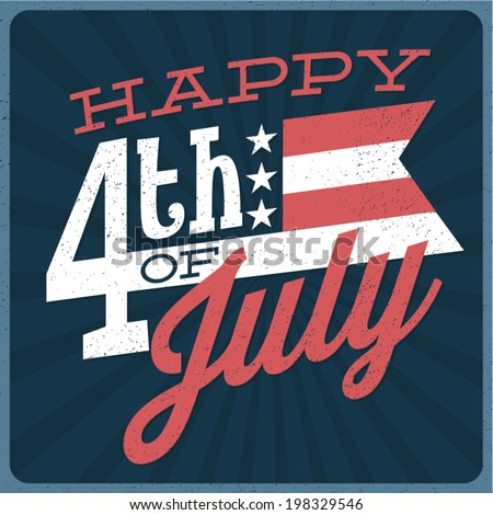 Happy 4th of July - Independence Day Vector Design - July Fourth Royalty-Free Stock Photo #198329546