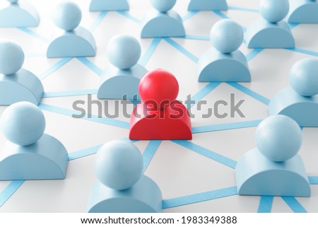 People networking and influential person.ã€€Person shape blocks and network structure.
 Royalty-Free Stock Photo #1983349388