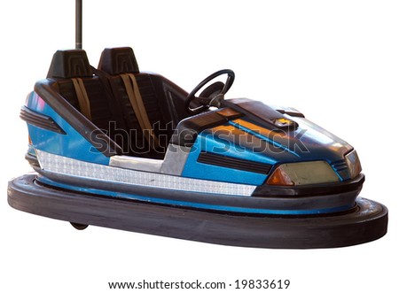Blue Bumper Car isolated with clipping path Royalty-Free Stock Photo #19833619