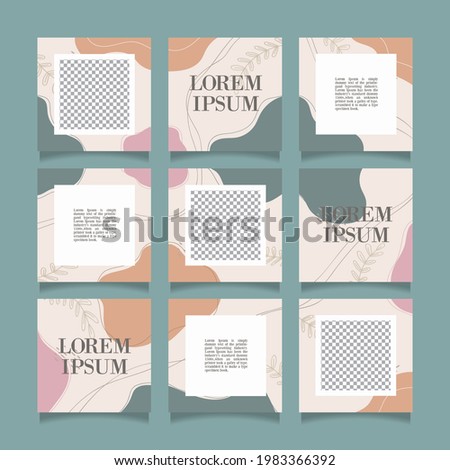 Creative instagram puzzle feed with 9 templates Royalty-Free Stock Photo #1983366392
