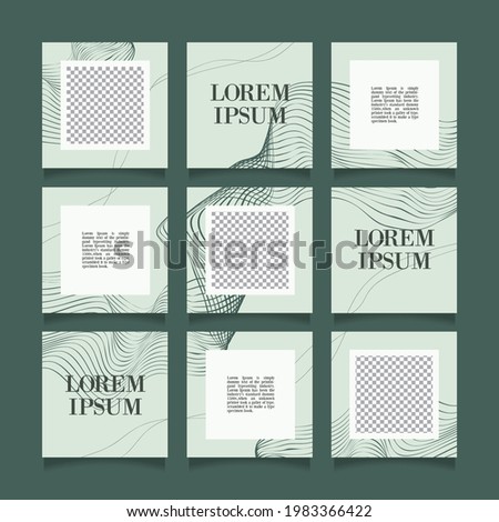 Creative instagram puzzle feed with 9 templates Royalty-Free Stock Photo #1983366422