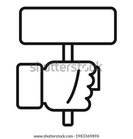 Hitchhiking hand board icon. Outline Hitchhiking hand board vector icon for web design isolated on white background