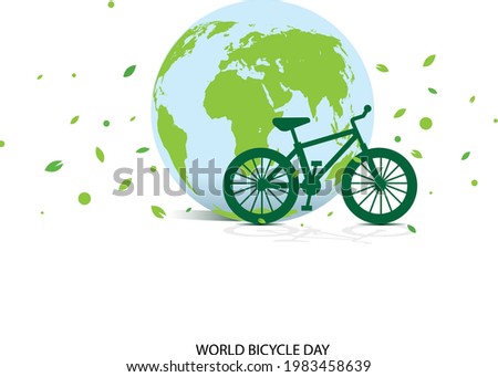 world bicycle day. ecology concept. vector illustrations