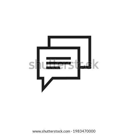 Speech bubble icon vector. Simple thinking sign