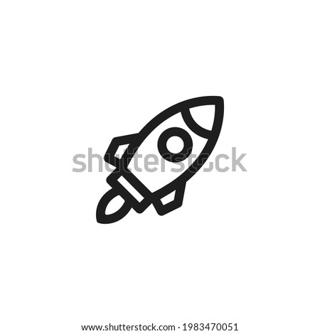 Rocket icon vector. Simple rocket sign