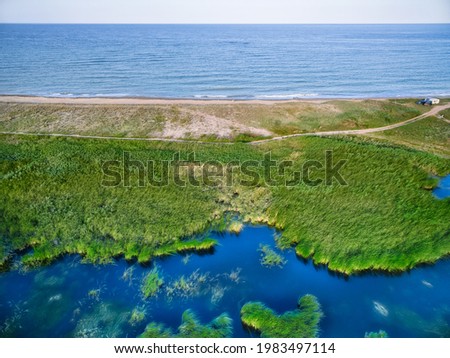 Aerial view of Black Sea coast in the summer