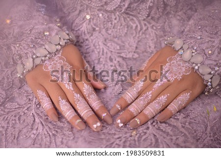 Beautiful Henna in Bridal Hands. 
henna art tattoo for a wedding celebration party