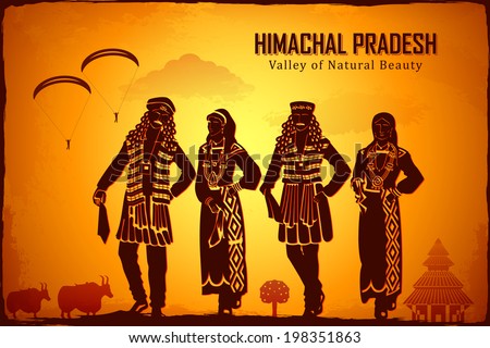 illustration depicting the culture of Himachal Pradesh, India