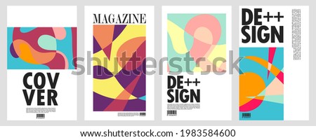 Vector Abstract Colorful Geometric and Curvy pattern background illustration. Set of Abstract background for Cover, Magazine, Poster, and print in Eps 10. 