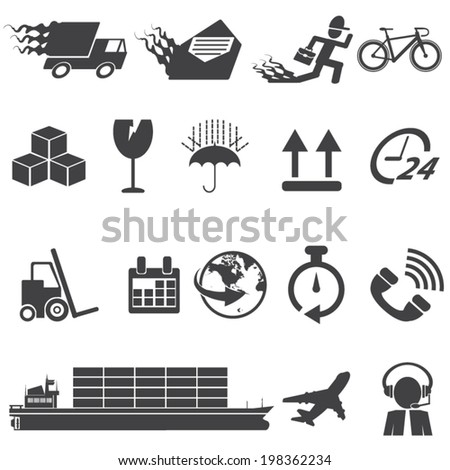 Logistics and Shipping icons - Illustration