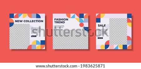 Fashion sale instagram post and social media banner template Royalty-Free Stock Photo #1983625871