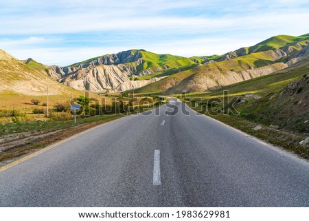 Asphalt highway in mountainous area