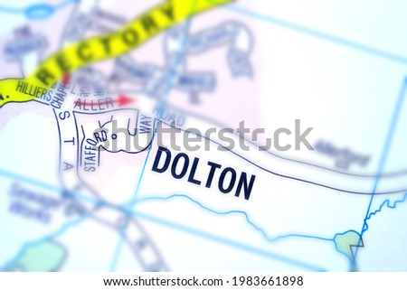 Dolton village - Devon, United Kingdom colour atlas map town name