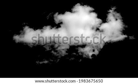 white natural clouds isolated on a black background. High quality photo
