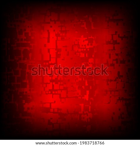 Abstract illustration. Red squares on a black background.