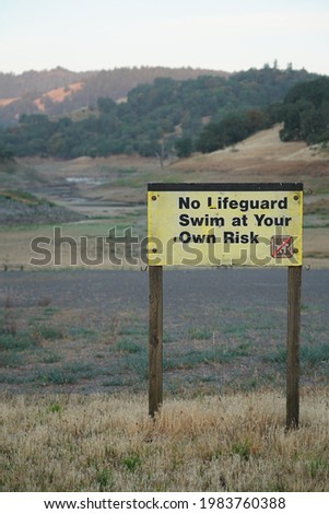 No lifeguard at Yorty Creek on the north side of Lake Sonoma. This shows how severe the drought in California is.