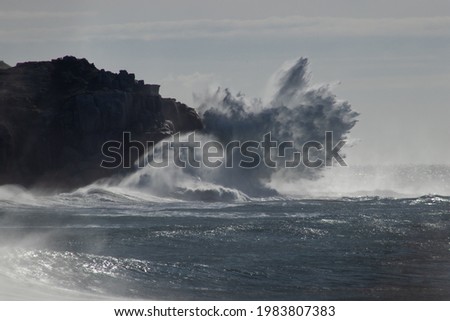 big waves crashing and coming with nature power