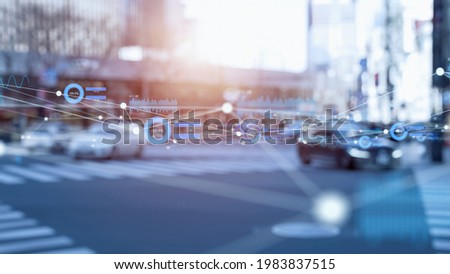 Transportation and technology concept. ITS (Intelligent Transport Systems). Mobility as a service. Royalty-Free Stock Photo #1983837515
