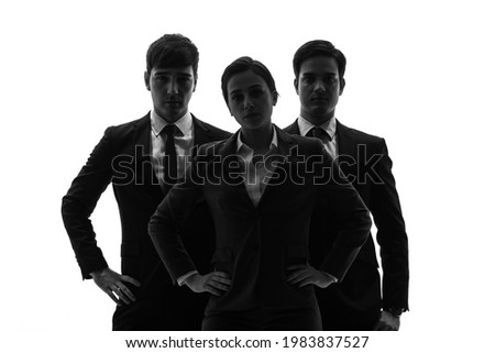 Silhouette of group of businesspeople.