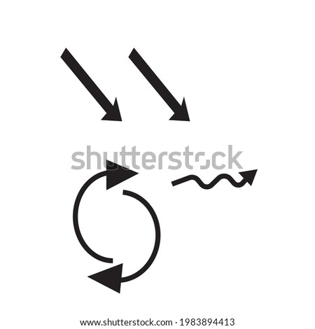 set of vector arrows or arrow clip arts or icons