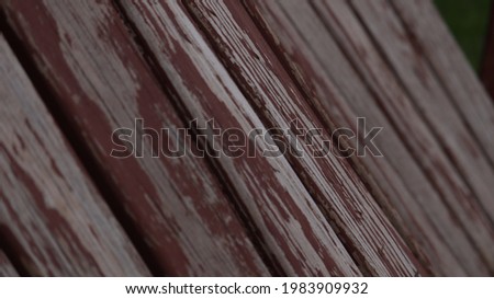 Red wood textured design bench