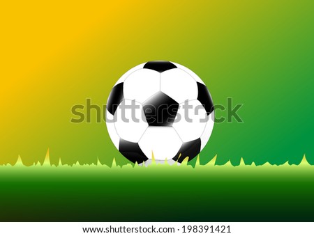 Soccer ball and grass background, Brazil