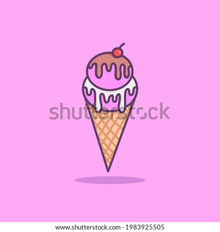 Ice cream logo template happy	