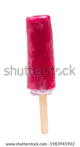 popsicles in juice isolated on white background 