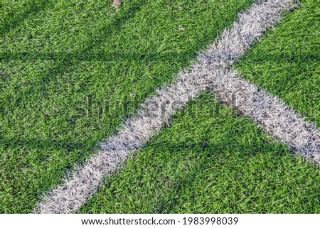 Sports lane markings on artificial grass