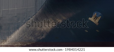 Hull of a container ship