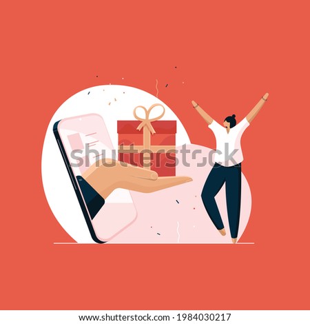 Referral rewards and Loyalty Marketing Program, Refer a Friend Advertising concept Royalty-Free Stock Photo #1984030217