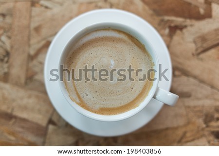 hot coffee on plywood