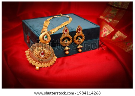 Indian traditional jewllery bangles rings and necklace