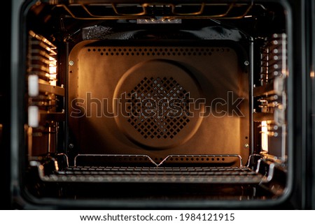 The interior of a hot-air oven