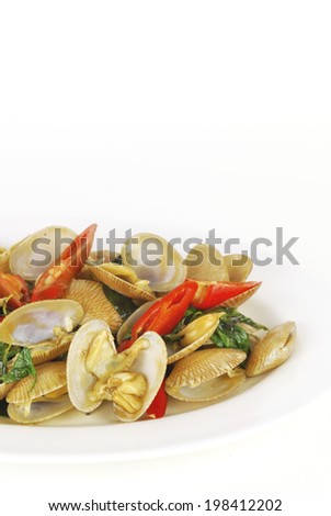 Stir fried clams with roasted chili paste