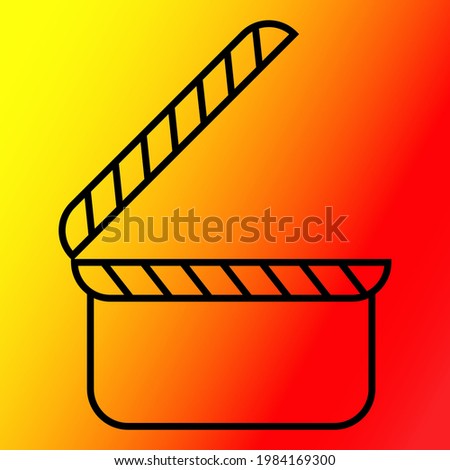 Vector graphics. Business icons. Linear icons, film industry linear icons, open plan clapperboard icons.