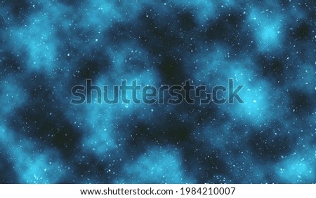 Turquoise space nebula with stars