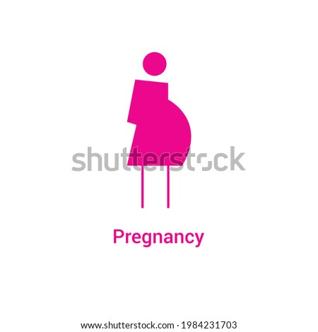 pink pregnant woman icon flat style isolated on white background